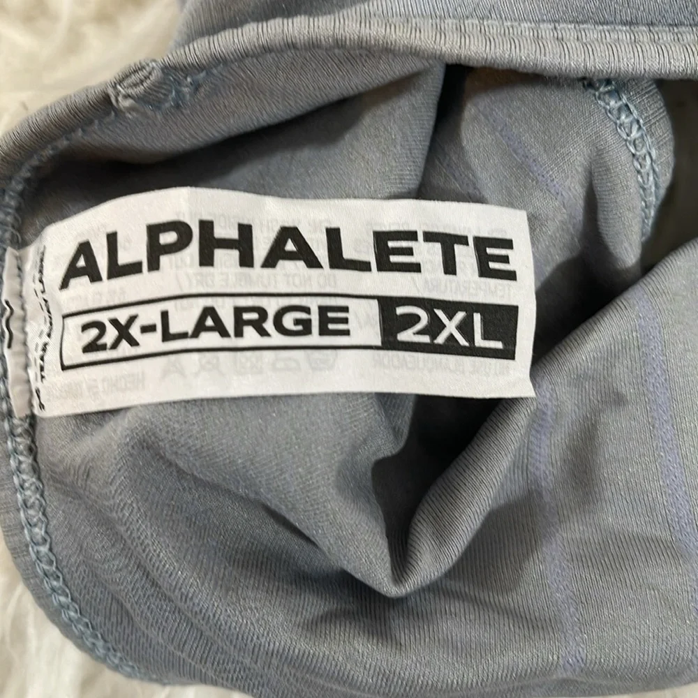 ALPHALETE Seamless V Neck Wrap Around Sports Bra Size 2XL Grey